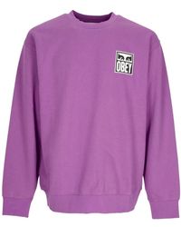 Obey - Hoodies & Sweatvesten ,Paars ,Katoen Iconische Crewneck Sweatshirt Lichtgewicht French Terry - Lyst
