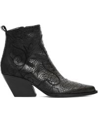 Elena Iachi - Schwarze Python Ankle Boots - Lyst