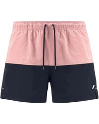 K-Way - Farbblock schnell trocknende nylon boxer,blau grün badeanzug silikon logo leslie,shorts - Lyst