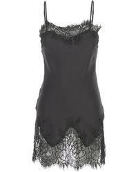 Gold Hawk - Nachtkleding ,Zwart ,Coco Lace Silk Tunic - Lyst