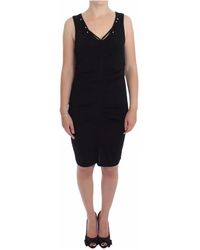 Roccobarocco - Elegante Zwarte Knielange Jersey Jurk - Lyst