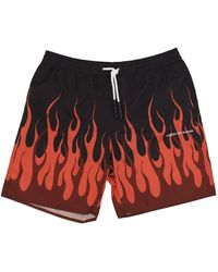 Vision Of Super - Doppelte Flammen Badebekleidung Schwarz/Rot - Lyst