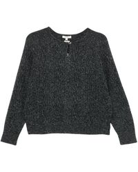 Yerse - Gefleckter Zopfstrick-Pullover Mit Rundhalsausschnitt - Lyst
