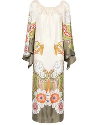 La DoubleJ - Scoop Neck Silk Midi Dress - Lyst