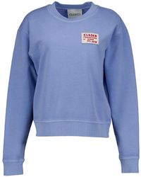 Closed - Hoodies & Sweatvesten ,Blauw ,Basic Trui Met Ronde Hals - Lyst