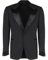 Tom Ford - Jassen ,Zwart ,Wol Elegant Wollen Pak Met Satijndetails - Lyst