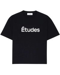 Etudes Studio - Tops ,Zwart ,Katoen Relax Klassiek T-Shirt Zwart - Lyst