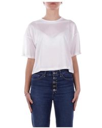 Dondup - Tops ,Wit ,Katoen Logo Posteriore Top - Lyst