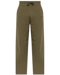 Balmain - Broeken ,Groen ,Katoen Broeken Met Geborduurd Logo - Lyst