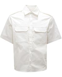 Neil Barrett - Overhemden ,Wit ,Militaire Politie Detail Korte Mouw Shirt - Lyst