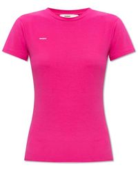 PANGAIA - Tops ,Roze ,Katoen Cotton-Stretch T-Shirt - Lyst