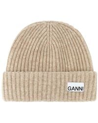 Ganni - Beanie mit logo - Lyst