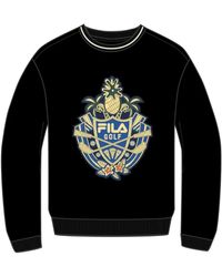 Fila - Logo sweatshirt rundhalsausschnitt baumwollmischung - Lyst