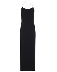 Bottega Veneta - Vestido negro sin mangas de jersey con escote drapeado y espalda abierta - Lyst