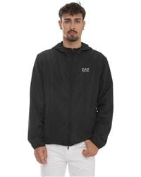 EA7 - Windbreaker Jacke Mit Kapuze Und Reißverschluss - Lyst