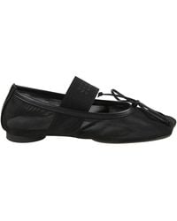MM6 by Maison Martin Margiela - Schwarze Mesh-Ballerinas Mit Elastischem Band - Lyst