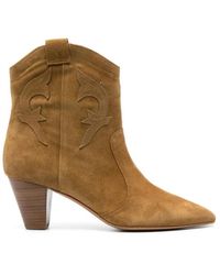 Ba&sh - Bronzen Bruine Suède Leren Instap Schoenen - Lyst