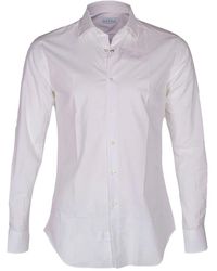 Xacus - Overhemden ,Wit ,Katoen Op Maat Gemaakt Katoenen Twill Overhemd - Lyst