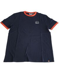 Ellesse - Tops ,Blauw ,Katoen Blauw Logo T-Shirt Verfrist Je Look - Lyst
