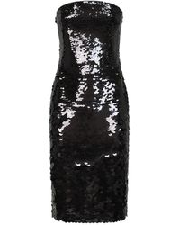 Alex Perry - Kleedjes ,Zwart ,Polyester Strapless Gebogen Corset Jurk - Lyst