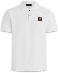 Belstaff - Tops ,Wit ,Katoen Discreet Style Katoen Piqué Polo - Lyst