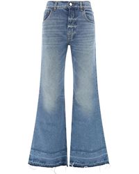 Chloé - Blaue jeans mit fransen und hoher taille - Lyst