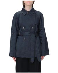 Fay - Jassen ,Zwart ,Linnen Witte Trenchcoat Met Riem - Lyst