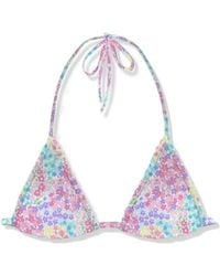 MC2 Saint Barth - Badmode ,Veelkleurig ,Polyester Floral Triangle Bikini Top - Lyst