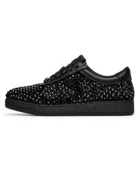 Loriblu - Sneakers Aus Laminiertem Leder Mit Kristallen - Lyst