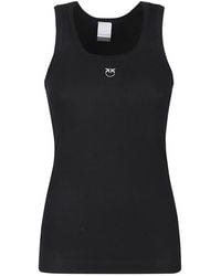 Pinko - Tops ,Zwart ,Katoen Tanktop Calculator - Lyst