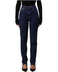 PT01 - Blauwe Straight Leg Jeans Voor Vrouwen - Lyst
