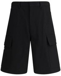 Prada - Korte Broeken ,Zwart ,Katoen Cargo Shorts Moderne Stijl - Lyst