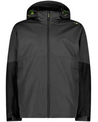 CMP - Fitness ,Grijs ,Polyester Zip Hood Afneembare Binnenjas - Lyst