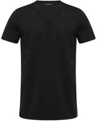 Tom Ford - Tops ,Zwart ,Katoen Ondershirt T-Shirt Met V-Hals - Lyst