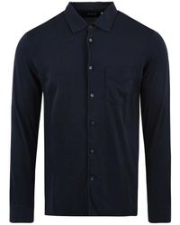 Aspesi - Overhemden ,Blauw ,Katoen Jersey Shirt - Lyst