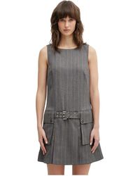 Ganni - Stripe Belted Mini Jurk - Lyst