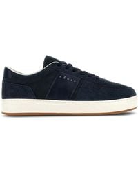Hogan - Blaue wildleder-sneaker mit logo-patch - Lyst