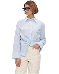 My Essential Wardrobe - Overhemden ,Blauw ,Katoen Mwbella Riem Shirt - Lyst