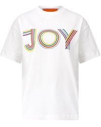 La DoubleJ - Tops ,Wit ,Katoen Regenboog Oversized T-Shirt Met Borduursel - Lyst