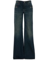 Gucci - Baumwoll-Denimhose Mit Horsebit - Lyst