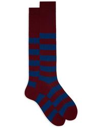 Gallo - Burgunder gestreifte baumwollsocken - Lyst