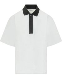 Lanvin - Tops ,Wit ,Katoen Piqué Polo Shirt - Lyst