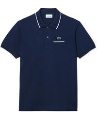 Lacoste - Tops ,Blauw ,Blauw Polo Shirt Classic Fit - Lyst
