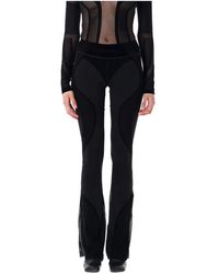 MISBHV - Flock Mesh Sport Flared Broek - Lyst