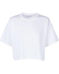 Dondup - Tops ,Wit ,Katoen T-Shirt Cropped Effetto Used - Lyst