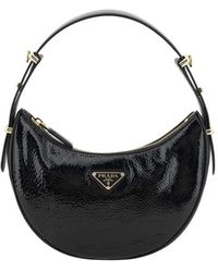 Prada - Leder-schultertasche mit reißverschluss - Lyst