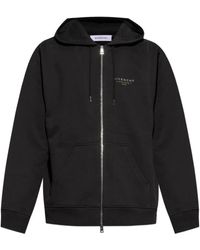 Givenchy - Hoodies & Sweatvesten ,Zwart ,Katoen Hoodie Met Ritssluiting En Stempelprint - Lyst