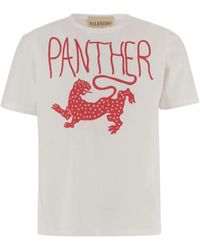 Valentino - Tops ,Katoen Cotton T-Shirt Met Panterprint - Lyst