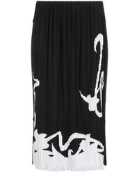 Lanvin - Rokken ,Veelkleurig ,Polyester Geplooide Lange Rok - Lyst