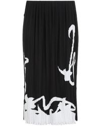 Lanvin - Rokken ,Veelkleurig ,Polyester Geplooide Lange Rok - Lyst